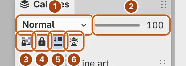 L’en-tête du panneau Calques pour Ribbon shading, avec Écrêter sur le calque inférieur activé.