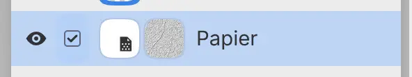 Une ligne de Papier avec ses vignettes de couleur et de texture.