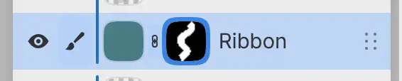 La riga di Ribbon, con un contorno attorno alla miniatura della maschera.